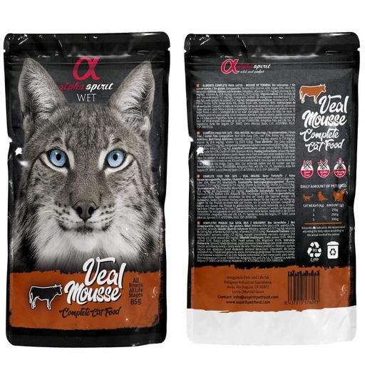 Adult Cat & Kitten Veal Wet Food - Alpha Spirit