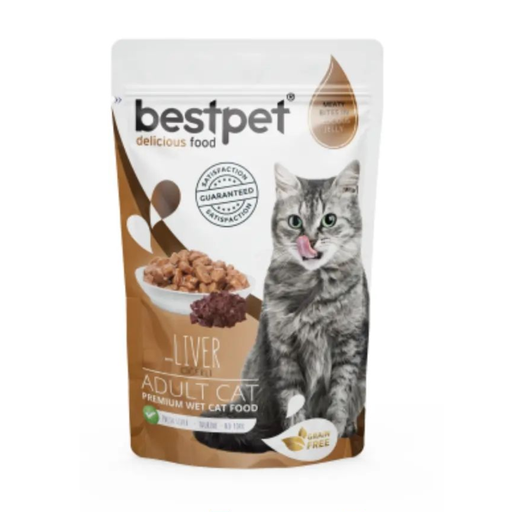 BestPet  85g Pouch with Liver - Adult Cat Wet Food